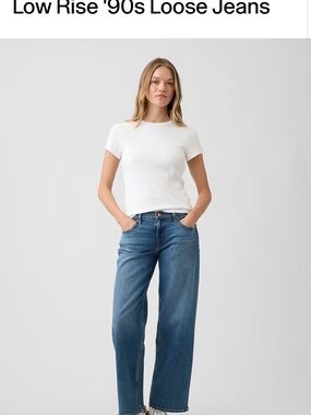 NWT GAP Women's 90’s Loose Jeans in Medium Blue Wash size 16